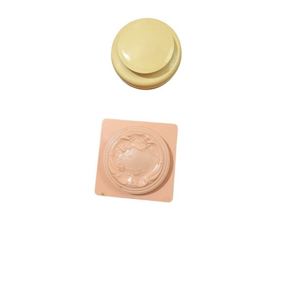 Vintage Colonial Court / white shoulders Powder Containers Pink Yellow Retro - Picture 9 of 9